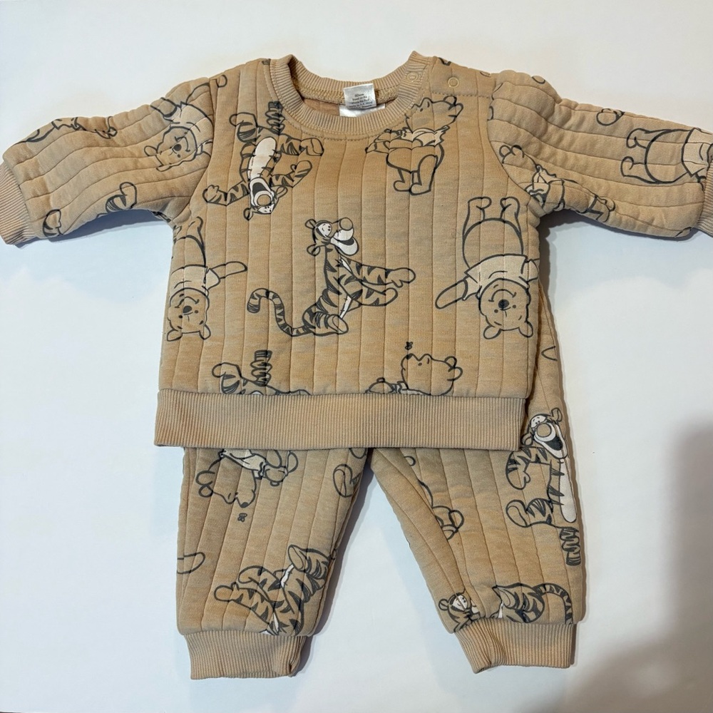 Disney Beige Winnie the Pooh & Tigger Quilted Matching Set